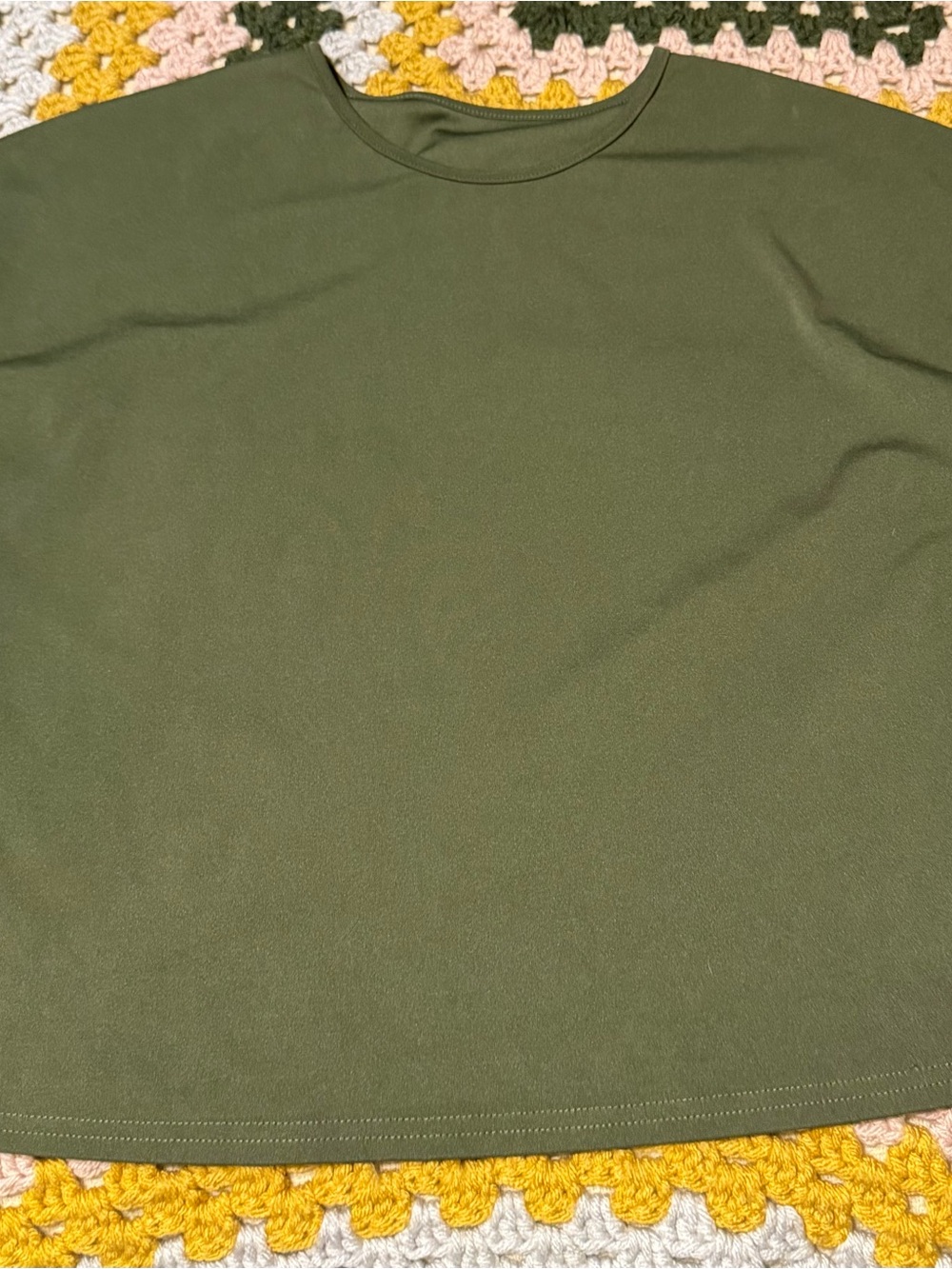 Womens Olive Green Crew Neck Shirt